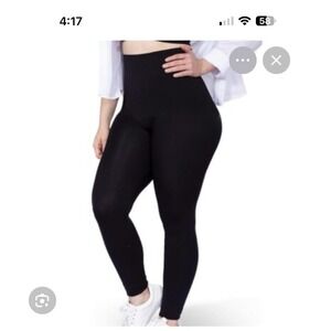Black High Waist Seamless Leggings Style #42075 Size 2XL Shaper/Base